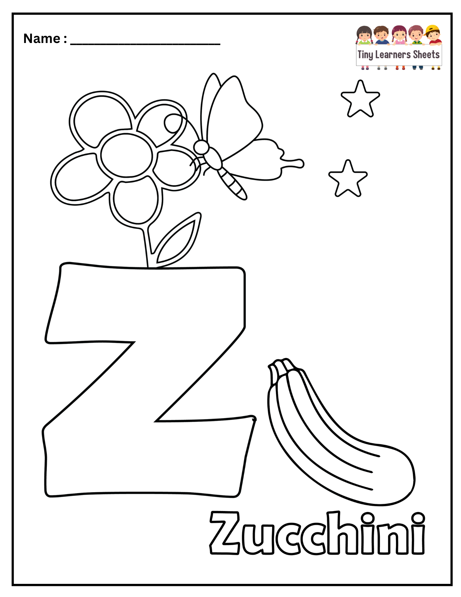 Letter Z Coloring Page